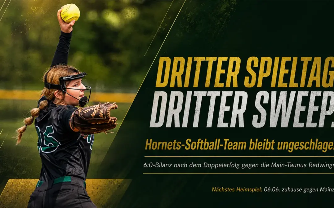 Dritter Spieltag, dritter Sweep: Hornets-Softball-Team bleibt ungeschlagen