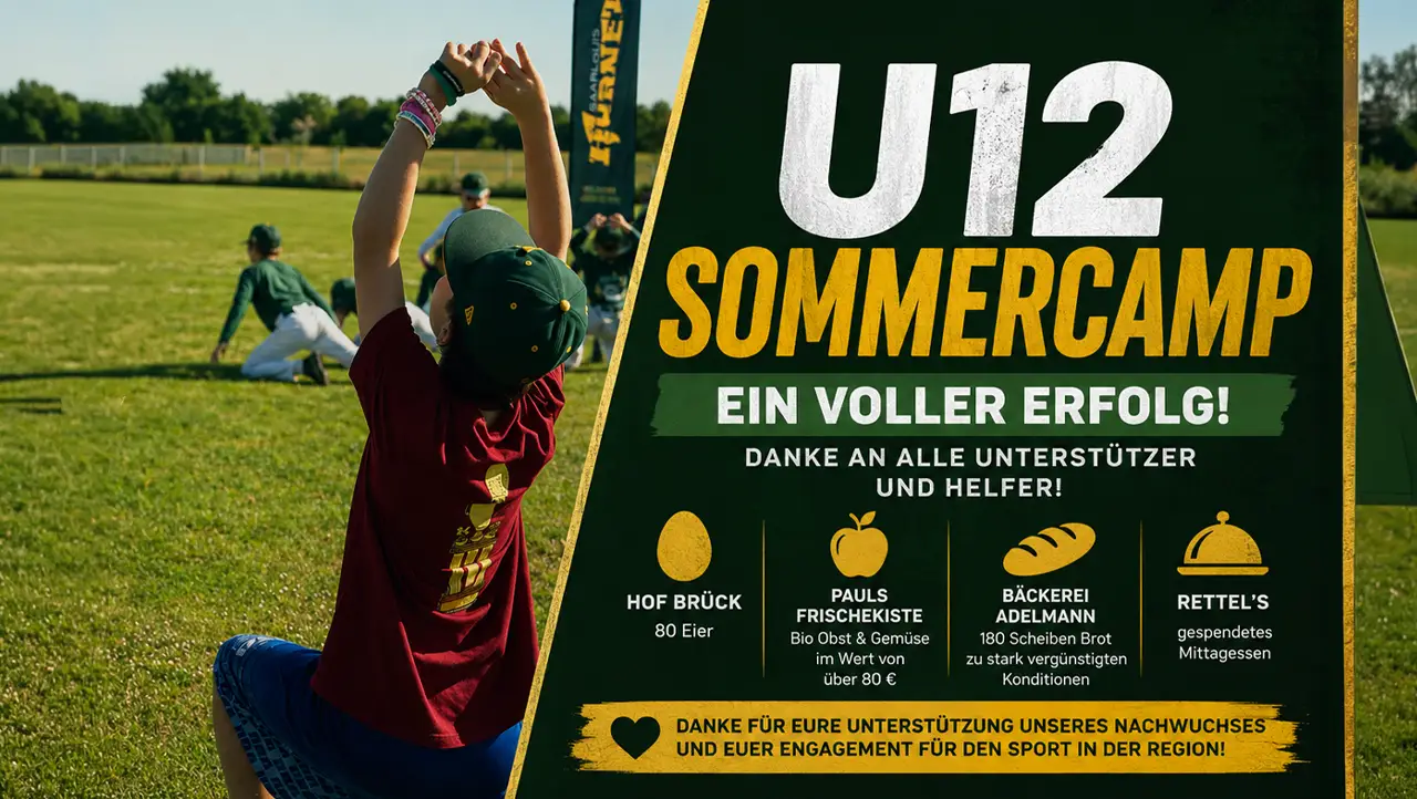 Kinder und Jugendliche beim U12 Sommercamp der Saarlouis Hornets auf dem Baseballplatz